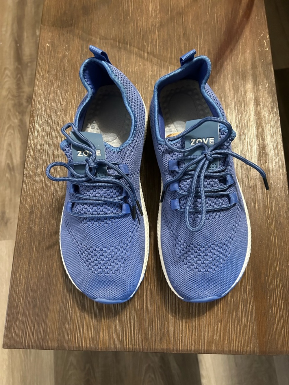 ZOVE Blue Knit Slip-On Sneakers